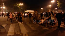 Explosion heard in Paris: Scene of panic during the firework of the Eiffel Tower the 14 july 2016, some minutes after the deadly truck terrorist attack in the town of Nice (south of France)