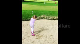 Scottish girl aged 4 tees off just like Tiger Woods