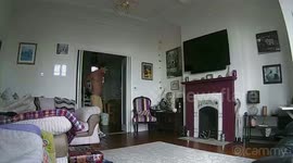 Couple horrified after watching topless burglar raid their home