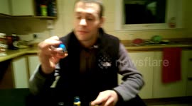 Spontaneous combustion chilli sauce bottle chug