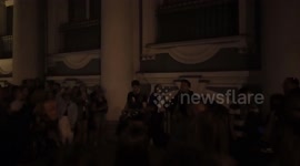 Songs and dances in the streets of St. Petersburg