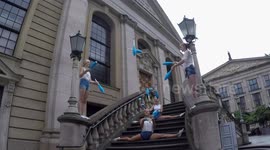 Girls perform impressive club passing routine
