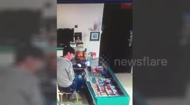 Cup noodle sent flying after lighter underneath it explodes