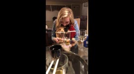 Puppy does Saki bomb