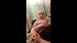 Adorable baby has priceless reaction when startled by a pig grunting sound