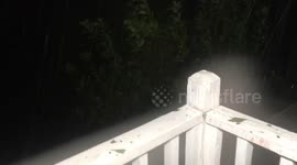 N. Carolina Coast: Hurricane Florence lashes townhouse balcony before sunrise