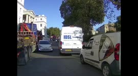 Private hire car going wrong way around Hyde Park Corner crashes into lorry