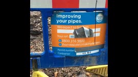 Burst water pipe in London