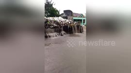Typhoon Mangkhut causes flooded street in Philippines