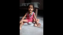 Little girl giving cute excretions