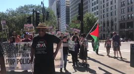 Chicago protest rally against police misconduct on minorities after fatal shooting of Laquan McDonald