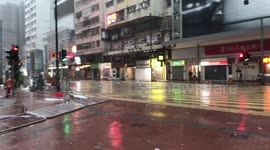 Busy shopping district eerily quiet as Typhoon Mangkhut brings city to standstill