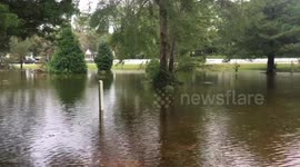 Hurricane Florence departs, leaves