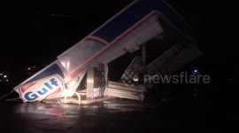 Hurricane Florence winds collapse roof of gas station in Fort Mill, South Carolina