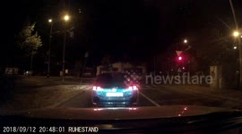 dashcam - taxi on the red light