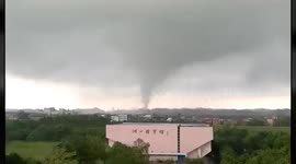 Waterspout spotted over river after Typhoon Mangkhut