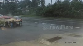 Street food seller knocked over by driver who fell asleep at the wheel