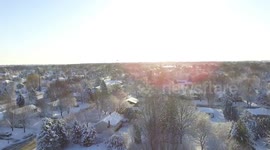 April 19, 2018, Madison Wisconsin Drone View of Record Breaking Snowstorm