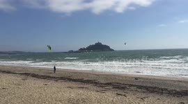With SOund - Kitesurfers harness wind from Storm Helene