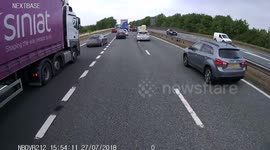 Man in a van see's red when joining the motorway