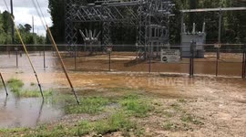Power substation flooded after Hurricane Florence