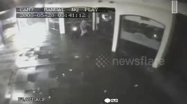 Dumb man firebombs pub, runs off, hits head