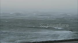 Storm Ali hits Salthill in Galway city, Ireland