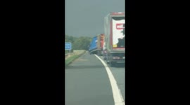 Storm Ali winds blow HGV onto two wheels on Cumbria's M6