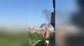 Smoke pours out of Arthur Capper Senior Apartments near DC's Navy Yard