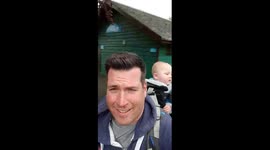 My baby boy loves spinning in backpack