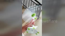 China high school students use a draughty staircase to charge portable battery