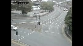 Shocking CCTV shows two brothers hitting a taxi with a machete in road rage attack