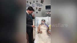 Terminally ill teen with cancer marries childhood sweetheart in hospital bed
