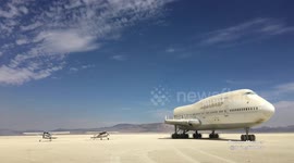 Abandoned plane found in Nevada desert after Burning Man Festival