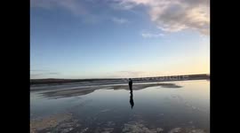Sunset by the ocean
