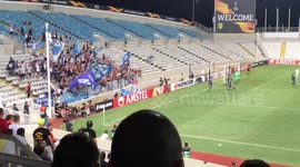 FC Zurich's Benjamin Kololli falls down dry moat celebrating penalty in hilarious fail