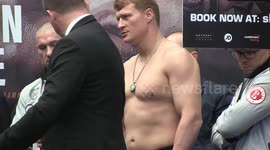 Anthony Joshua and Alexander Povetkin weigh-in ahead of tomorrow night