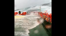 Storm Ali rages over North Sea, battering rescue boat
