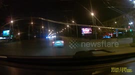 Speeding driver smashes car off road during apparent chase