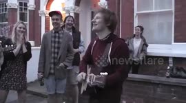 Ed Sheeran sings at street party in 2011