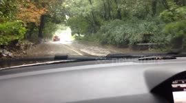 Road Flood Betley UK
