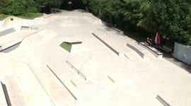 Amazing Cool Drone Shot of Skatepark & BMX Bike