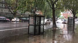Floods from storm in central London,