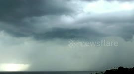 Clod burst over Malta, with torrential rain.