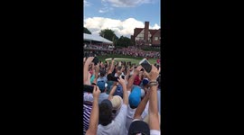 Sea of mobile phones as fans capture Tiger Woods' winning putt