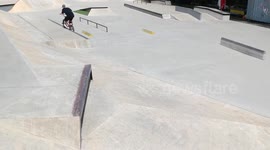 Newsflare Edit - Amazing Cool Drone Shot of Skatepark & BMX Bike