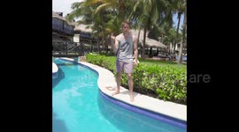 Magician vanishes after diving foot-first into a pool