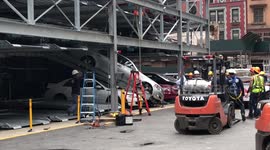 Hydraulic Parking fail and crushed onto a car blow