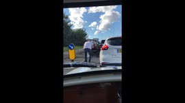 'Baby shark' meets 'In My Feelings' challenge as man hops out of car and dances in traffic jam