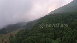Drone footage in Dajti Mountain in Tirana, Albania